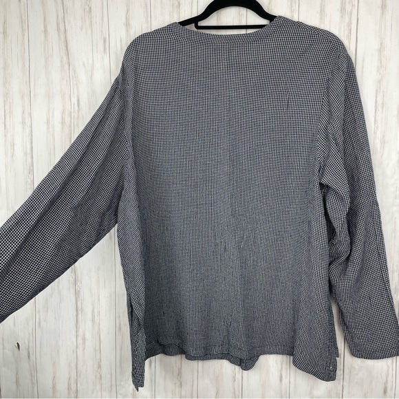 Eileen Fisher black and white gingham long sleeve button down medium - Picture 6 of 6